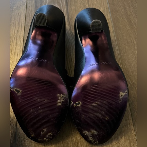 Mojo Moxy Black peep toe heels with velvet tie size 8 - Picture 4 of 10